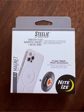 Steelie Orbiter Plus Magnetic Socket with Metal Ring - White NWT